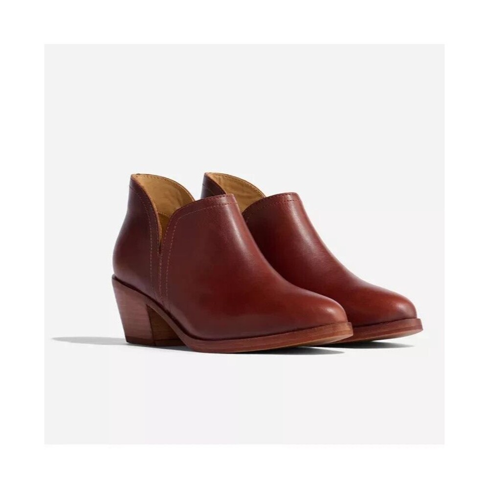 New Nisolo Mia Everyday Ankle Boot Auburn Suede Size 8.5 Leather Retail $228